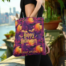 Anpassningsbar Halloween med Witches, Fladdermus o