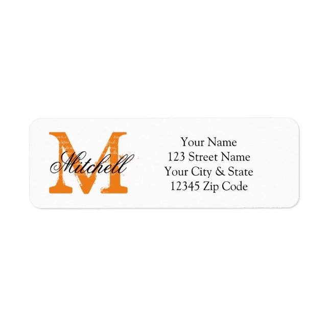Anpassningsbar Halloween monogram-returetiketter Returadress Etikett (Framsidan)
