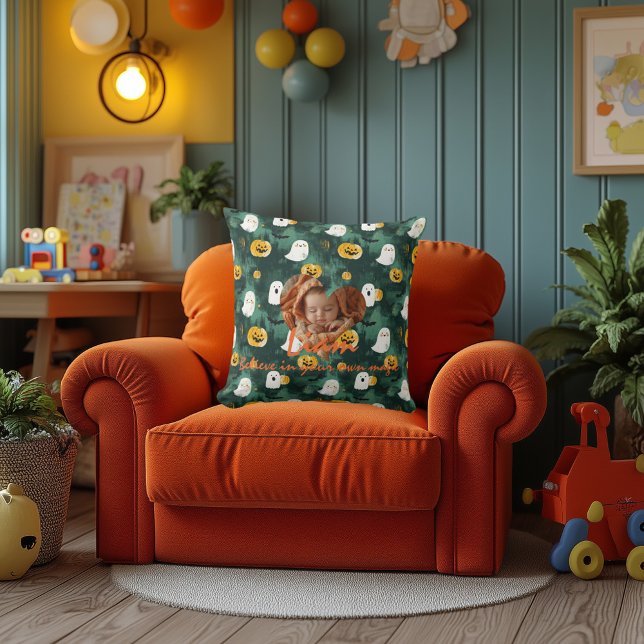 Anpassningsbar Halloween Pillow med Namn och foton Kudde (Skapare uppladdad)
