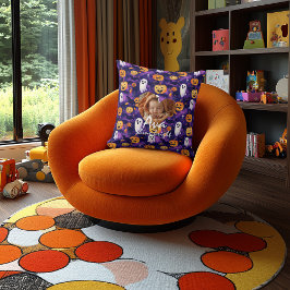 Anpassningsbar Halloween Pillow med Spöken och Pum Kudde