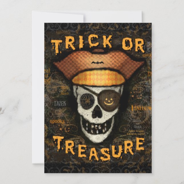 Anpassningsbar Halloween Pirat Skull-gruppinbjudan Inbjudningar (Framsida)