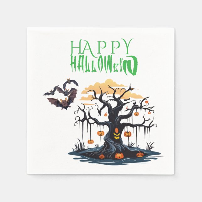 Anpassningsbar Halloween-skul för alla Pappersservett (Framsidan)