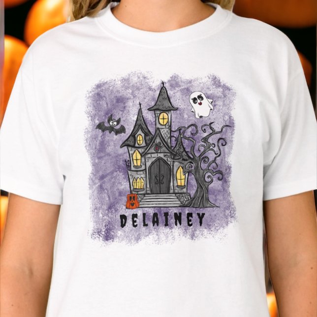 Anpassningsbar Halloween Spooky Cute Haunted House T Shirt (Skapare uppladdad)