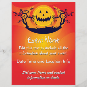 Anpassningsbar Halloween Spooky Måne Reklamblad