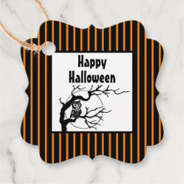 Anpassningsbar Halloween Uggla vid Gren med Måne Gåvor Etiketter
