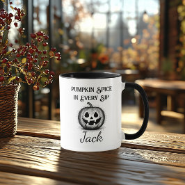 Anpassningsbar Halloween - Utformning av svartvitt Mugg