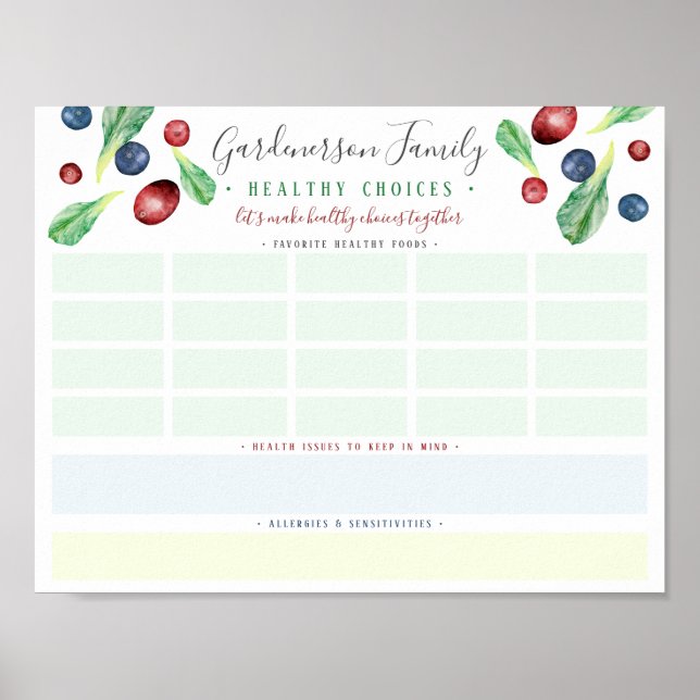 Anpassningsbar Hälsa och näring Poster (Framsidan)