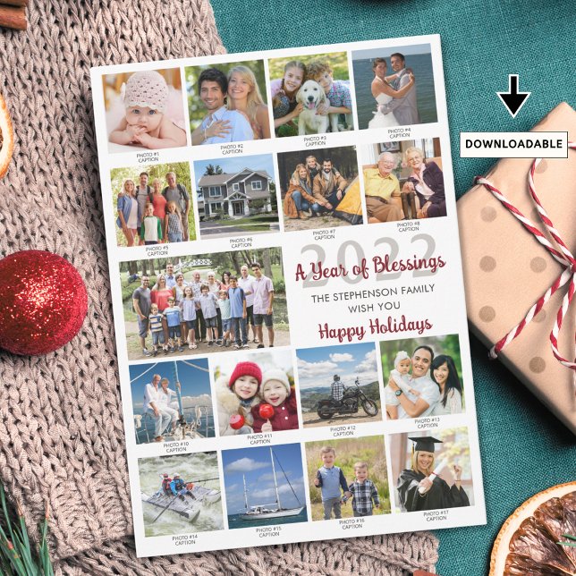 Anpassningsbar Hälsning 17 Fotokollage Julkort (Skapare uppladdad)