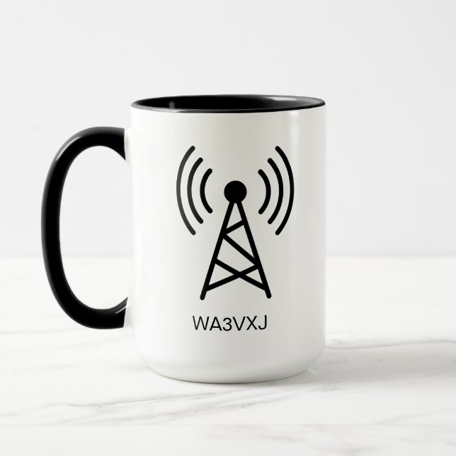 Anpassningsbar HAM Radio Call Sign Gift Amateur Ra Mugg (Vänster)