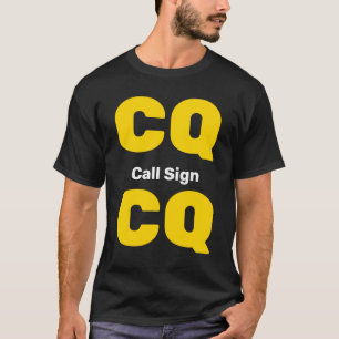 Anpassningsbar Ham Radio Shirt Guld CQ Light Gråt T