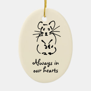 Anpassningsbar Hamster-minnesOrnament Julgransprydnad Keramik