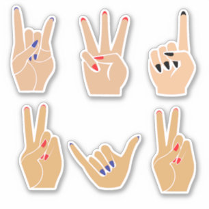 Anpassningsbar hand, finger klistermärken