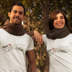 Anpassningsbar Hand-in-Hand-parets T-Shirt - Anpas
