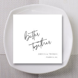 Anpassningsbar Hand-Lettered Better Together Bröll Pappersservett