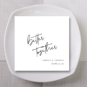 Anpassningsbar Hand-Lettered Better Together Bröll Pappersservett