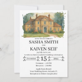 Anpassningsbar Hand plockade Venue Illustration Br Inbjudningar