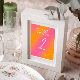 Anpassningsbar Hand Rosa Orange  Bordsnummer