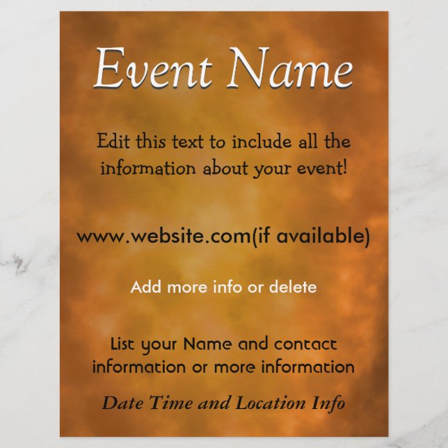 Anpassningsbar, händelse - bränn energi reklamblad (Framsidan)