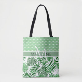 Anpassningsbar Handflatan Blad White Polka dots Mö Tygkasse