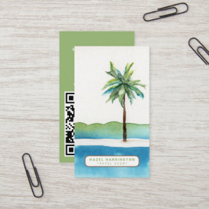 Anpassningsbar Handflatan QR Kod Scannable Travel Visitkort