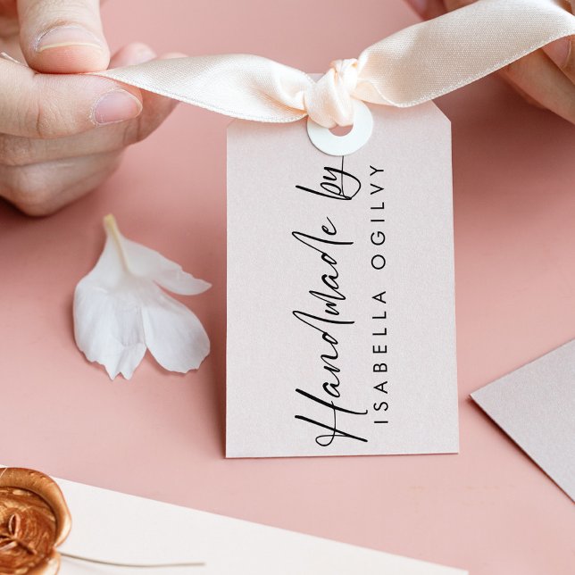 Anpassningsbar "Handgjorda av" Rubber Frimärke - E Stämpel (Skapare uppladdad)