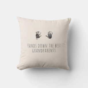 Anpassningsbar Handprint Best Grandparent Gift Kudde