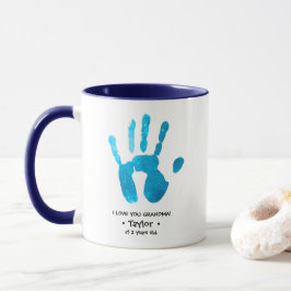 Anpassningsbar Handprint I kärlek du Grandma Perso Mugg