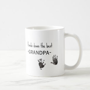 Anpassningsbar Handprint Photo Best Grandpa Kaffemugg