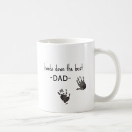 Anpassningsbar Handprint Photo Best Pappa Kaffemugg