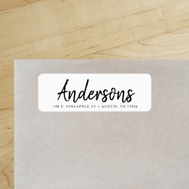 Anpassningsbar | Handskrift | Familj | RETURADRESS Etikett ("Everyday is abundantly beautiful." 
Sincerely Best Wishes from Lucky Design World)