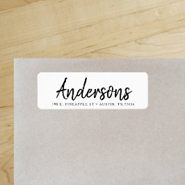 Anpassningsbar | Handskrift | Familj | RETURADRESS Returadress Etikett