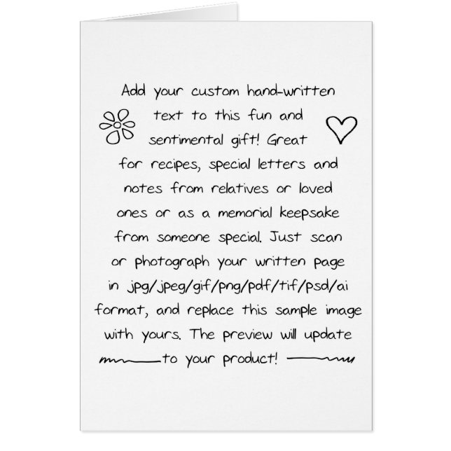 Anpassningsbar Handskrift OBS Kort (Framsidan)