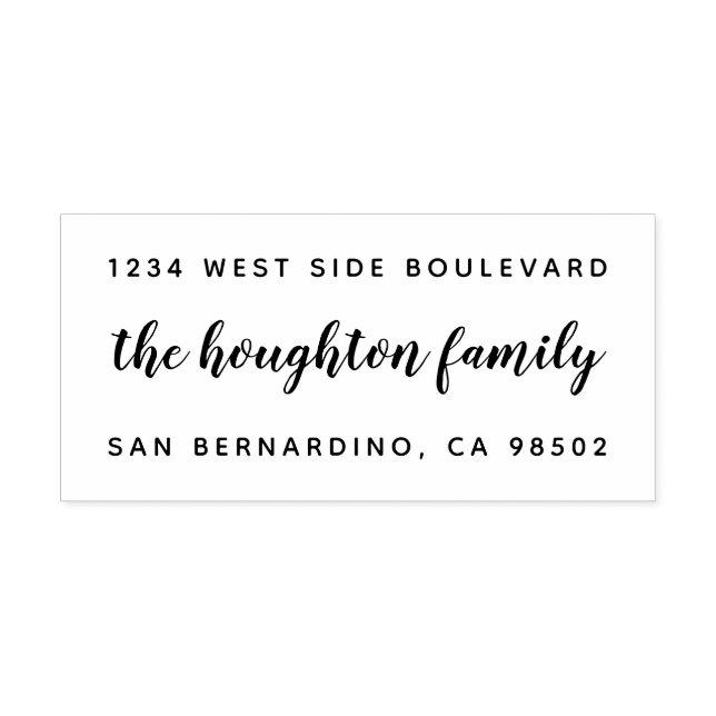 Anpassningsbar Handskriven Family Namn-Returadress Stämpel (Tryck)