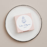Anpassningsbar Handskriven Fransk Blue Doodle Bröl Runt Klistermärke<br><div class="desc">Vintage Anpassningsbar Handskriven Fransk Blue Doodle Bröllop Cake Classic Round Sticker</div>
