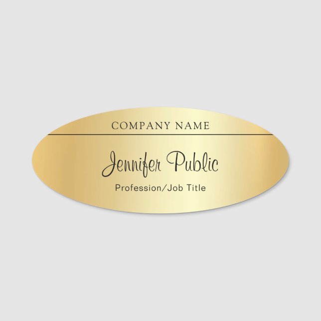 Anpassningsbar Handskriven skript Modern Elegant G Namnbricka (Framsida)