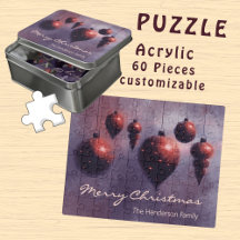 Anpassningsbar Hanging jul Baubles Red acrylic