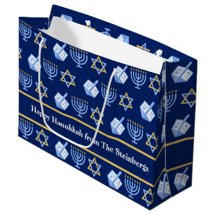 Anpassningsbar Hanukkah Blue Menorah Dreidel Mönst