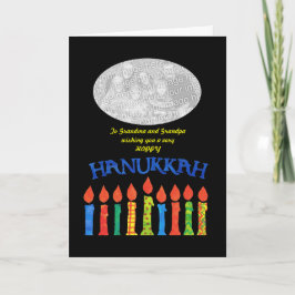 Anpassningsbar Hanukkah fotokort, ljus Helgkort