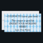 ANPASSNINGSBAR HANUKKAH GIFT COUPON JULKORT<br><div class="desc">ANPASSNINGSBAR GIFT COUPON FOR MAMMA - Underbar gåva från barnen!  
 
► Frågor? Regella@Rocketmail.com</div>