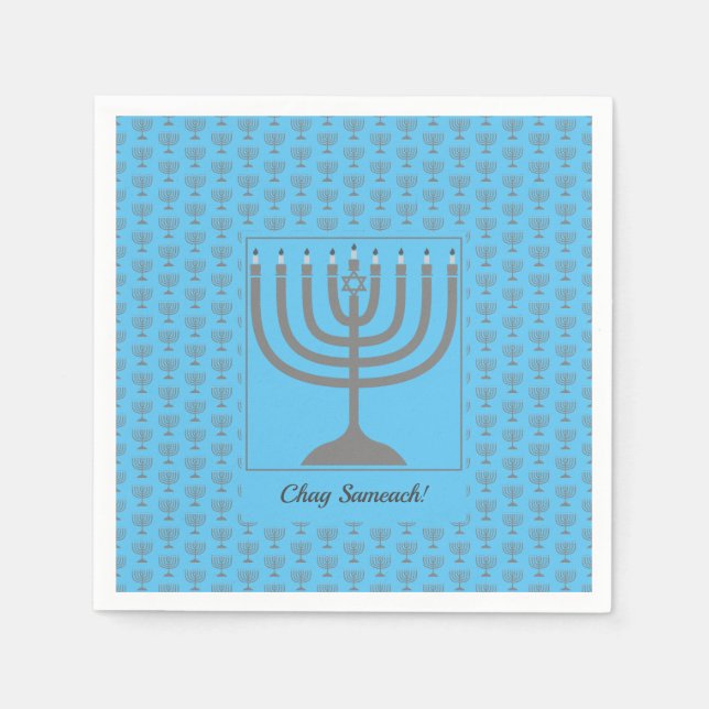 Anpassningsbar Hanukkah | MENORAH Papper Pappersservett (Framsidan)