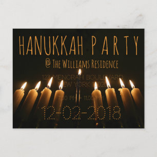 Anpassningsbar Hanukkah-partiets inbjudan Menorah Vykort