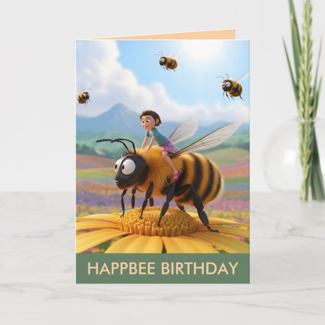 Anpassningsbar Happbee födelsedagskort Kort (Framsida)