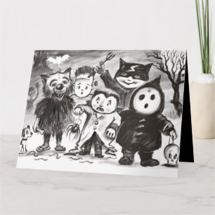 Anpassningsbar Happy halloween-kort, små monster! Kort