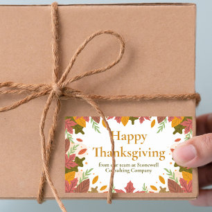 Anpassningsbar Happy thanksgiving Fall Business Ma Rektangulärt Klistermärke