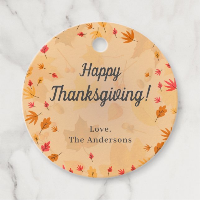 ANPASSNINGSBAR Happy thanksgiving höst Gåvor Etiketter (Framsida)