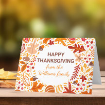 Anpassningsbar Happy thanksgiving Höst löv är mapp