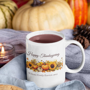 Anpassningsbar Happy thanksgiving Pumpkins Fall Kaffemugg