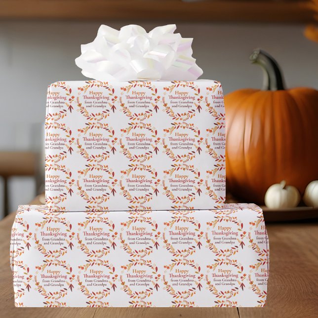 Anpassningsbar Happy thanksgiving Utandning av Löv Presentpapper (Skapare uppladdad)