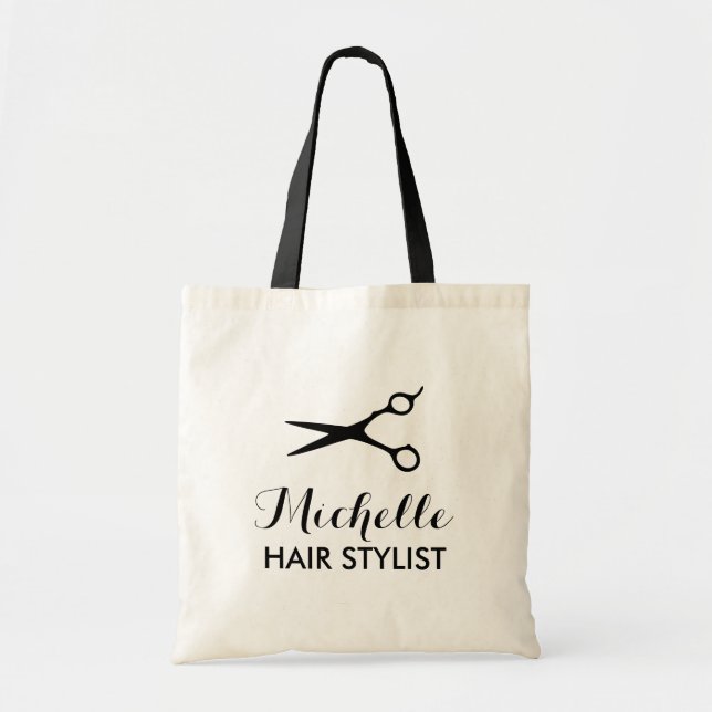 Anpassningsbar hårfrisör tote bags för frisstylist tygkasse (Framsidan)