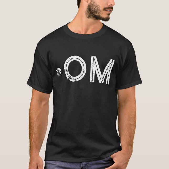 Anpassningsbar Hashtag OM Gammal HAM-radiodesign T Shirt (Framsida)